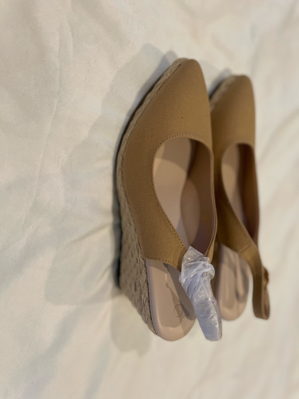 Women’s Tan Wedge Slingback Espadrilles Size 6